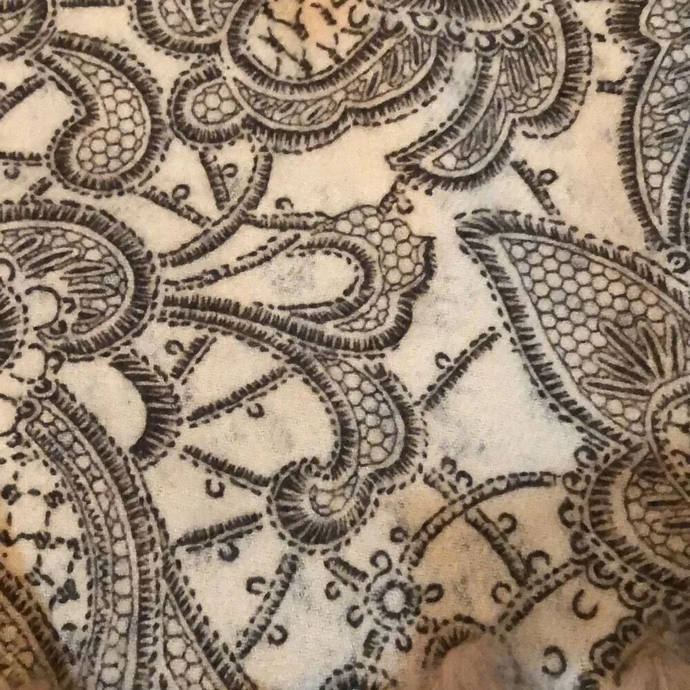 La Fiorentina luxury Leopard paisley reversible wrap shawl with rabbit fur and w